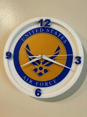 United States Air Force 10" Round 3D Printed Retro Wall Clock